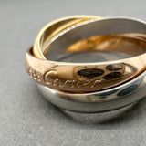 Estate Cartier 18K Tri Color Gold Trinity Classic Ring