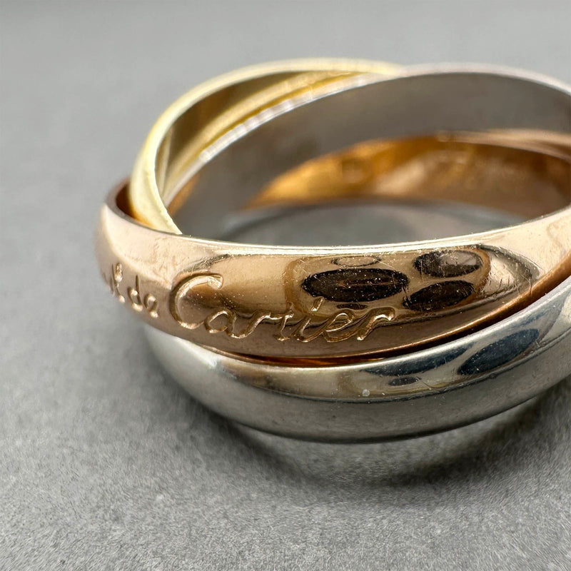 Estate Cartier 18K Tri Color Gold Trinity Classic Ring