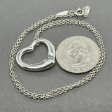 Estate Tiffany & Co. SS 22mm Open Heart Pendant
