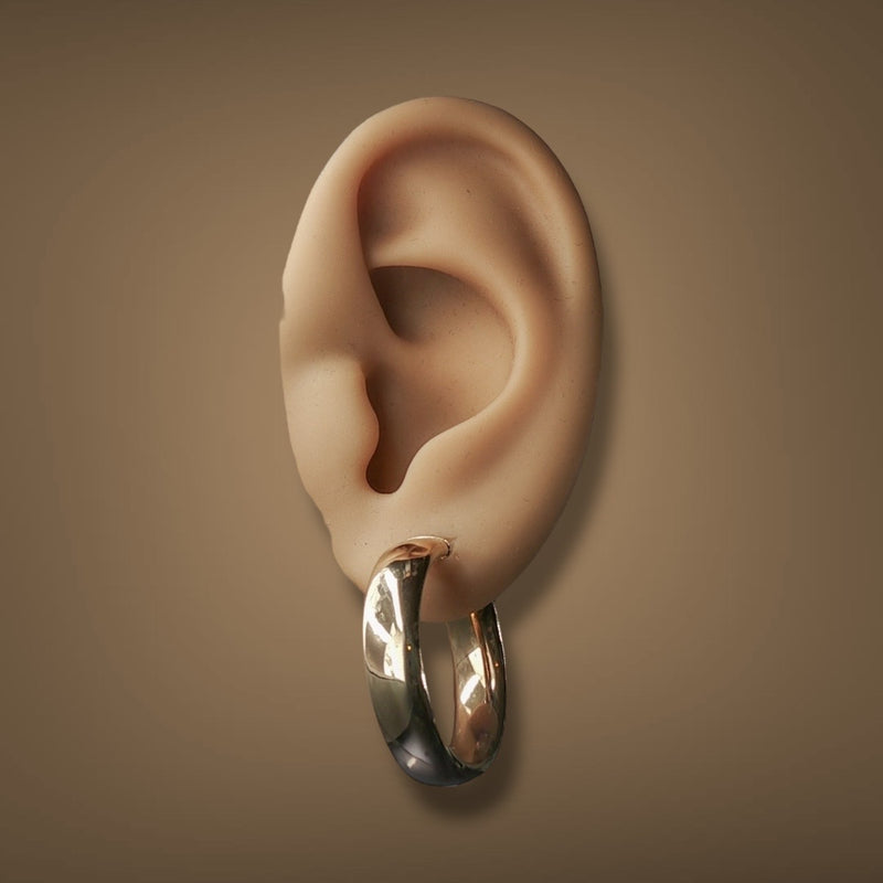 Estate 14K Y Gold 25.43mm Hoop Earrings