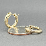 Estate 14K Y Gold 15.7mm Huggie Earrings