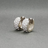 Estate 14K W Gold 0.70ctw Diamond Huggie Earrings