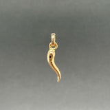 Estate 18K Y Gold 22.5mm Italian Horn Pendant