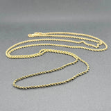Estate 14K Y Gold 1.79mm 30.5” Rope Chain