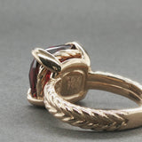 Estate David Yurman 18K Y Gold 7.99ct Garnet & Diamond Chatelaine Ring