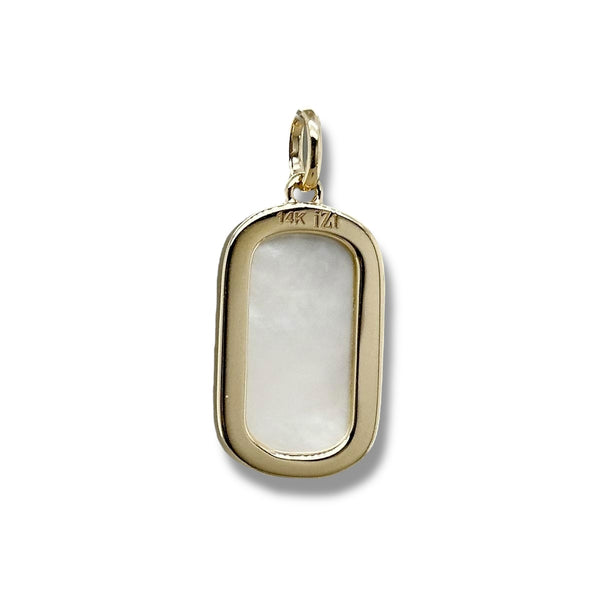 14K Y Gold Oval Bezel Set MOP Pendant