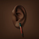 Estate 18K Y Gold Enamel Hoop Earrings