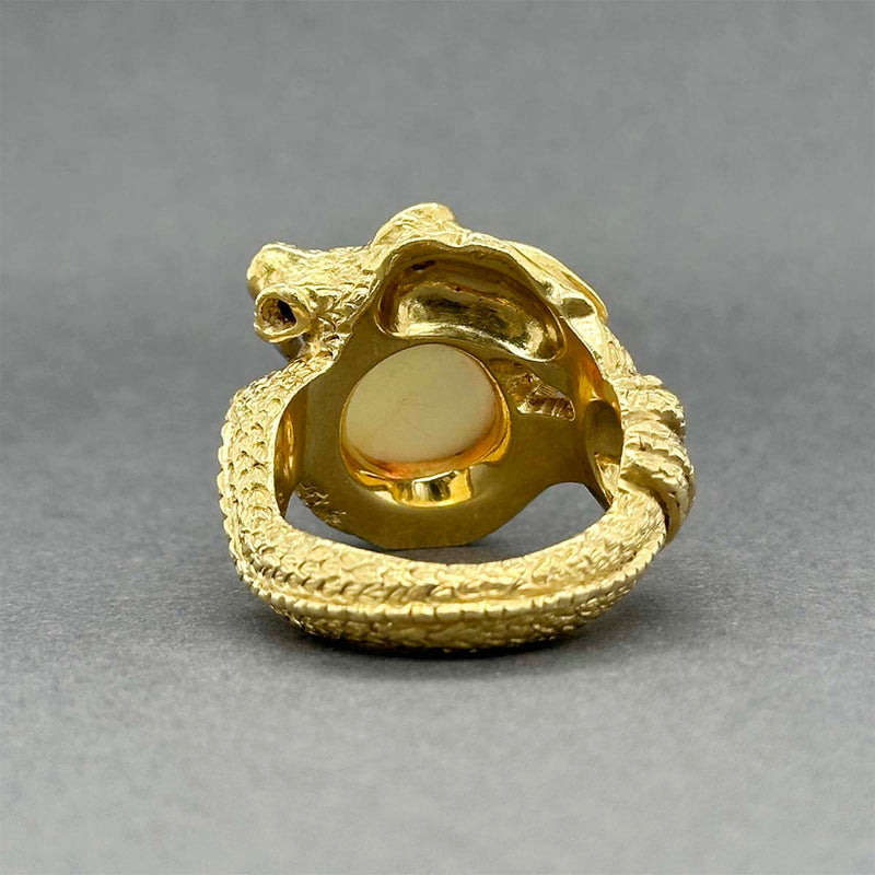 Estate 18K Y Gold 4.61ct Opal Dragon Ring