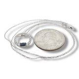 14K W Gold 0.28ctw G/SI1 Diamonds and 0.30ctw Sapphire Circle Pendant