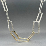 Estate SS 14 30” Hammered Rectangle Link Chain