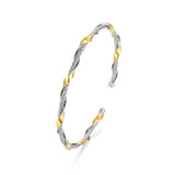 YGP Sterling Twisted Open Cuff Bangle