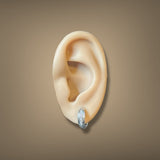 Estate 18K W Gold 0.12ctw I/SI1 Diamond Huggie Earrings