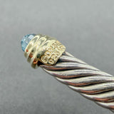 Estate David Yurman SS 14 Topaz Classic Cable Cuff Bracelet
