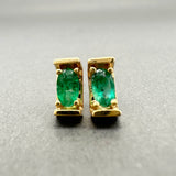 Estate 14K Y Gold 0.34ctw Emerald Stud Earrings