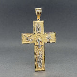 Estate 14K TT Gold XL Saints Cross Pendant
