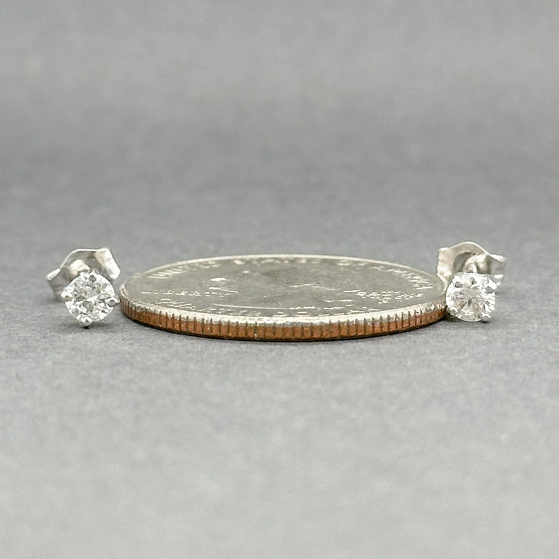 Estate 14K W Gold 0.32ctw Diamond Stud Earrings