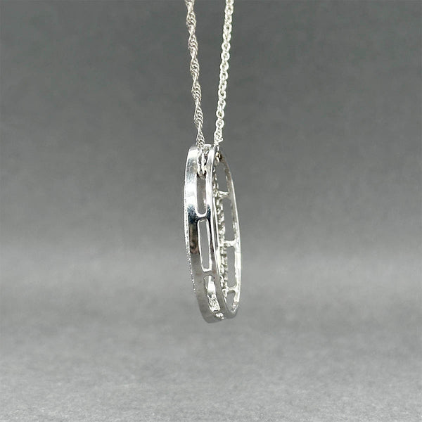 Estate 14K W Gold 0.75ctw Diamond Circle Pendant
