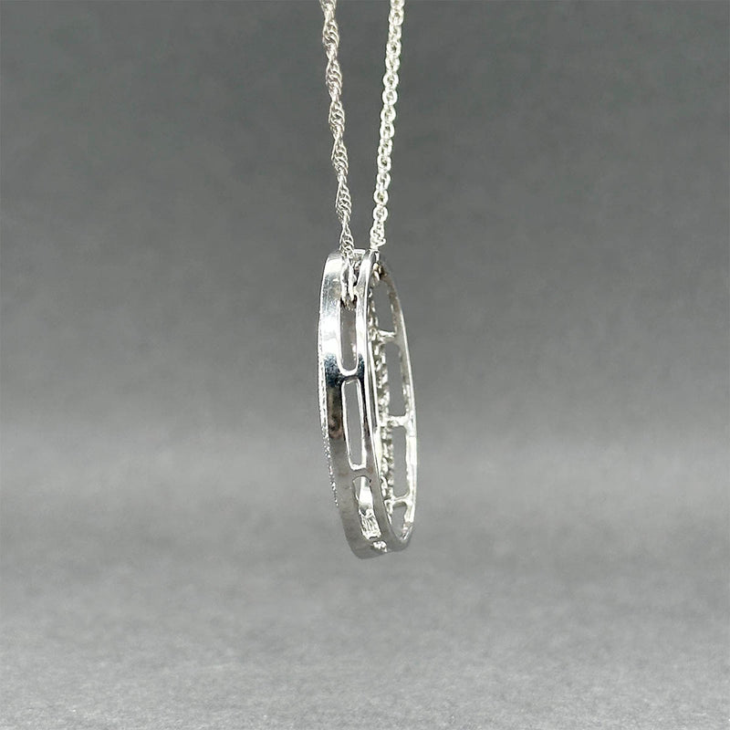 Estate 14K W Gold 0.75ctw Diamond Circle Pendant