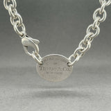 Estate Tiffany & Co. SS Oval Tag Necklace