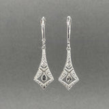 Estate 14K W Gold D/C Dangle Earrings