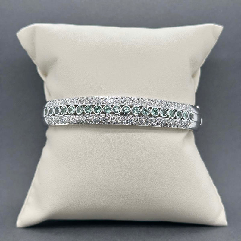 Estate Levian 14K W Gold 2.09ctw Chrysoberyl & 1.54ctw Diamond Bracelet