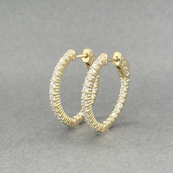 Estate 14K Y Gold 0.78ctw G/SI1-2 Diamond In/Out Hoop Earrings