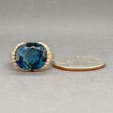 Estate Effy 14K Y Gold 2.73ct Topaz & 0.37ctw F-G/VS2-SI1 Cocktail Ring
