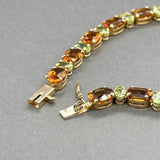 Estate 14K Y Gold 13.26ctw Citrine & Peridot Line Bracelet