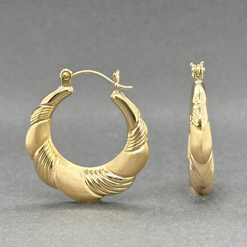 Estate 18K Y Gold Twisted Hoop Earrings