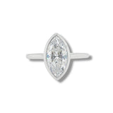 14K W Gold Marquise Shape Bezel Set Solitaire Mounting