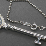 Estate Tiffany & Co. SS Blue Enamel Large Beaded Key Pendant