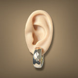 Estate 14K R Gold Faceted J Hoop Earrings