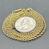 Estate 14K Y Gold 1.79mm 30.5” Rope Chain