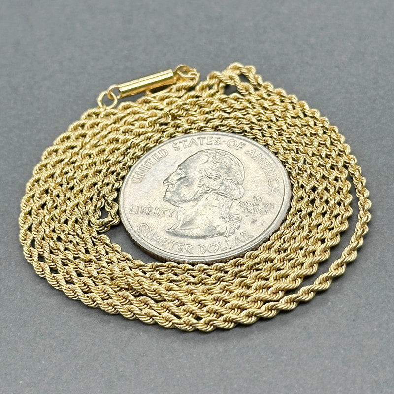 Estate 14K Y Gold 1.79mm 30.5” Rope Chain