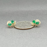 Estate 14K Y Gold Emerald Stud Earrings