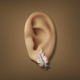 Estate 18K TT Gold 0.84ctw Diamond Leaf Earrings