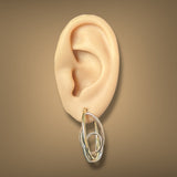 Estate 14K Tri-Color 30.1mm Oval Hoop Earrings