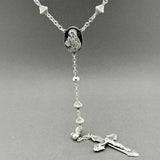 Estate SS Rosary Crucifix 33” Necklace