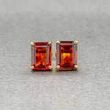 Estate 18K Y Gold Garnet Stud Earrings