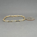 Estate 14K Y Gold 0.54ctw G-H/SI2 Diamond Paperclip Bracelet