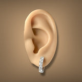 Estate 14K W Gold 1.42ctw H-I/VS2 Diamond Huggie Earrings