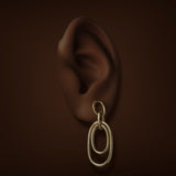 Estate 14K Y Gold Oval Drop Earrings