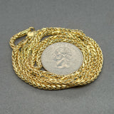 Estate 18K Y Gold 2.6mm 22” Wheat Chain