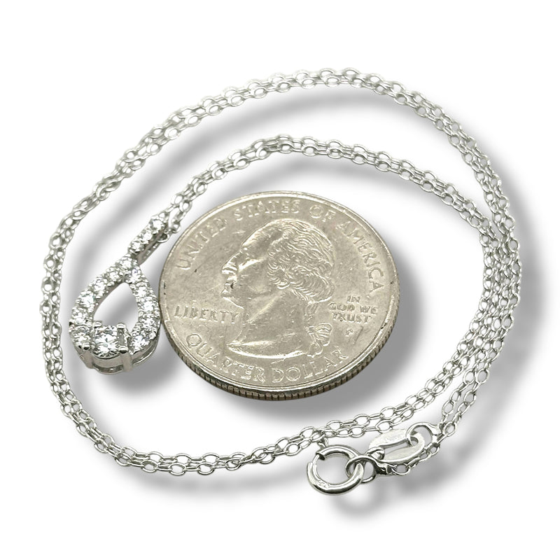 SS 0.50ct  F-G/VS2 Lab Created Diamond Teardrop Pendant