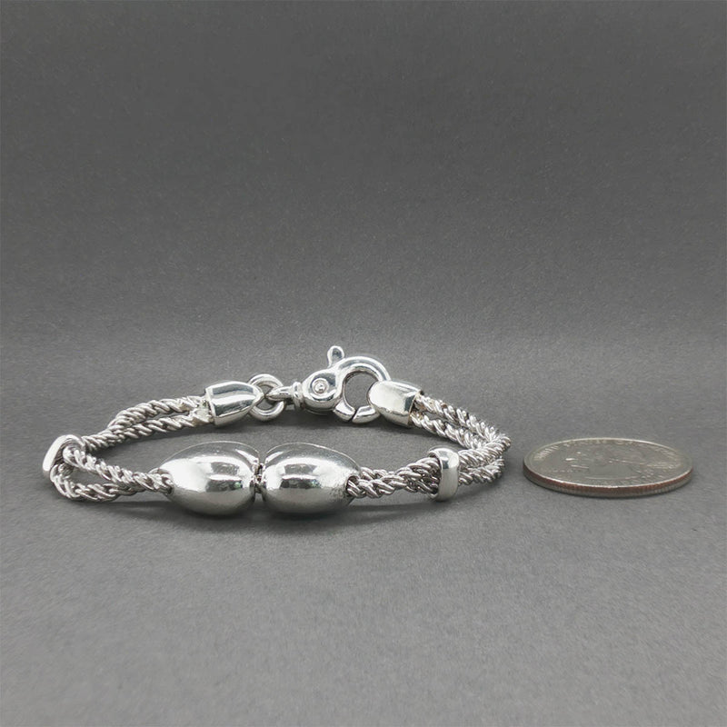 Estate Tiffany & Co. SS Double Heart Rope Bracelet