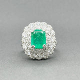 Estate Platinum 2.25ct Emerald & 1.90ctw Diamond Cocktail Ring