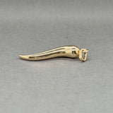 Estate 14K Y Gold 38.8mm Italian Horn Pendant