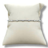 14K W Gold 6" 0.20ctw G/SI2 Bead Cuff Bracelet with Diamond Stations and Lock