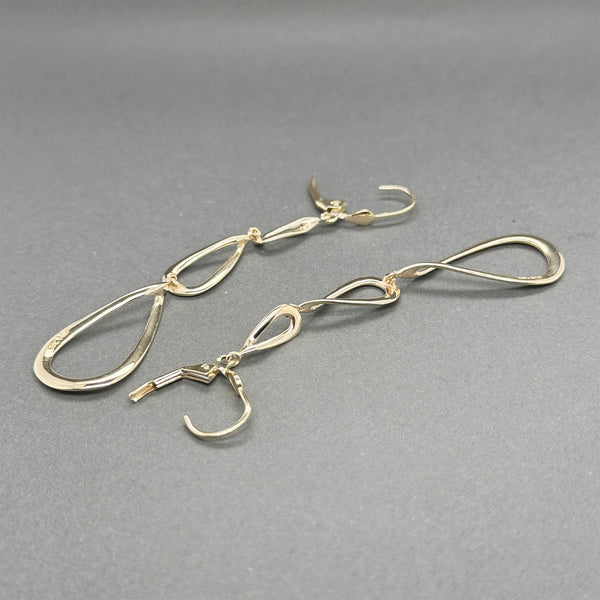 Estate 14K Y Gold Teardrop 77.43mm Dangle Earrings