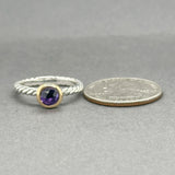 Estate David Yurman SS 18 Amethyst Petite Cable Ring